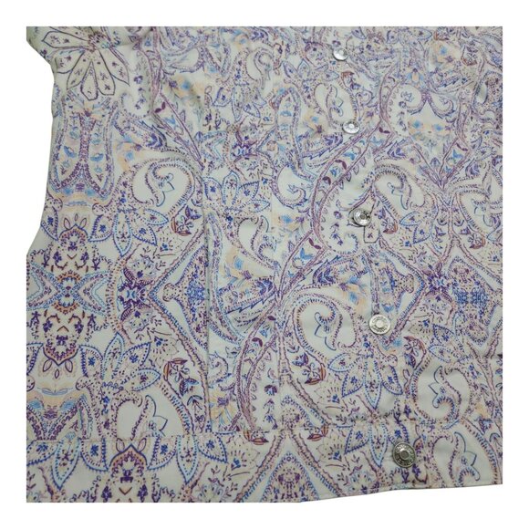 Chicos Paisley Button-Up Blazer Jacket Womens Size 3 16/18 Long Sleeve Stretch - Picture 5 of 15